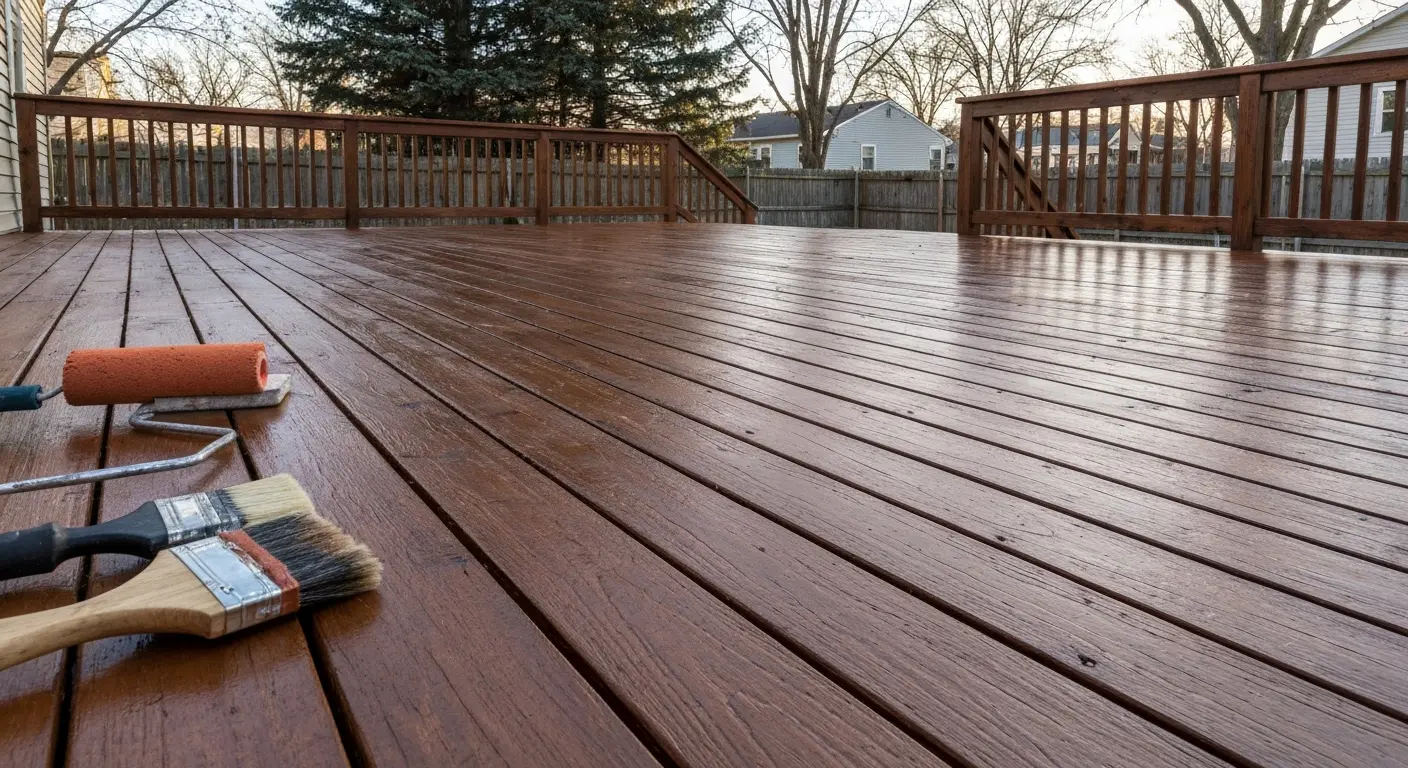 Deck staining