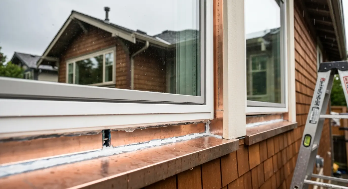 Window installation with custom flashing in Fremont