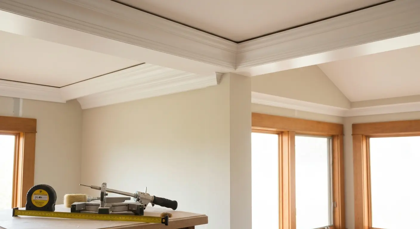 Full room crown molding installation