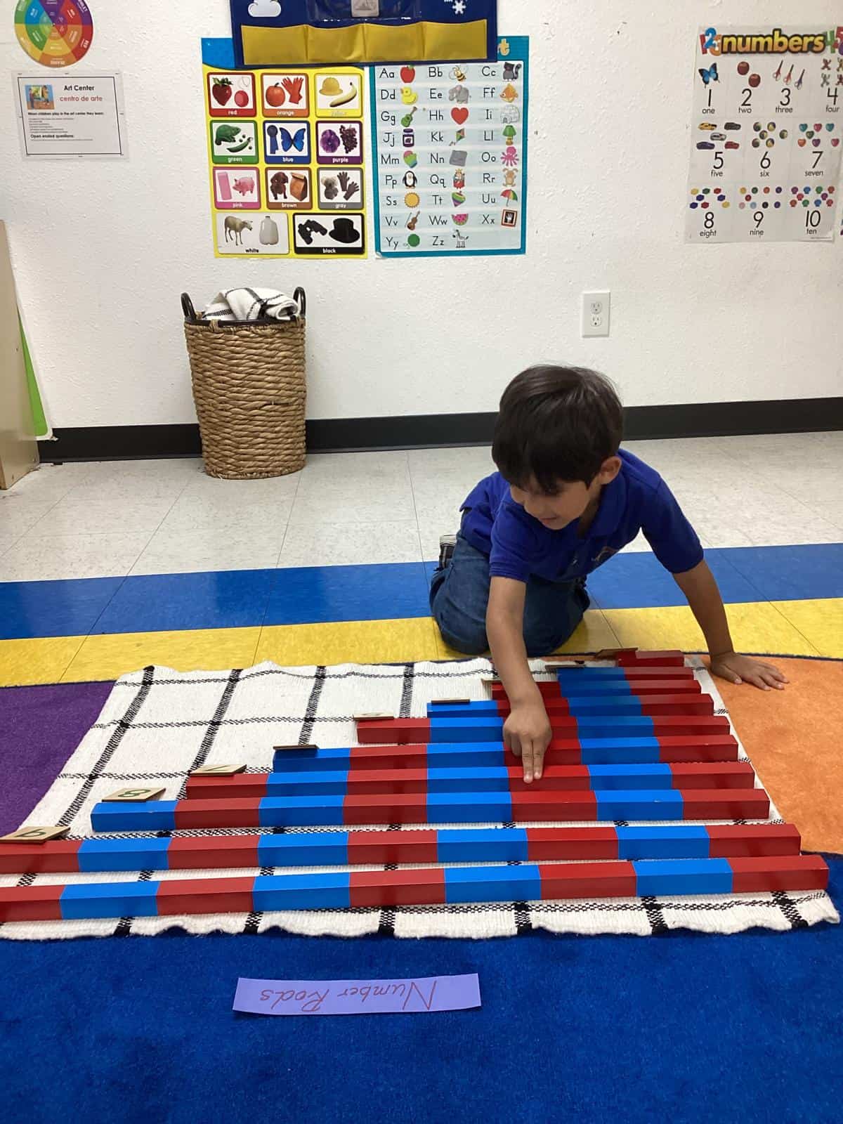 Kingsbridge Montessori children exploring learning materials, activity 3