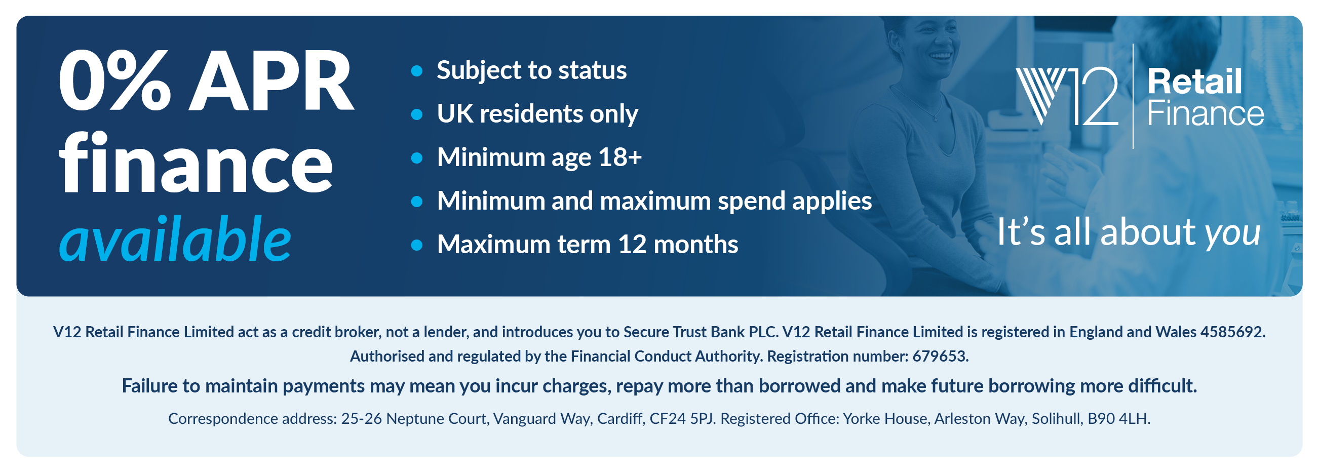 0% APR finance available — subject to status, UK residents only, minimum age 18+. Provided by Medenta Finance.