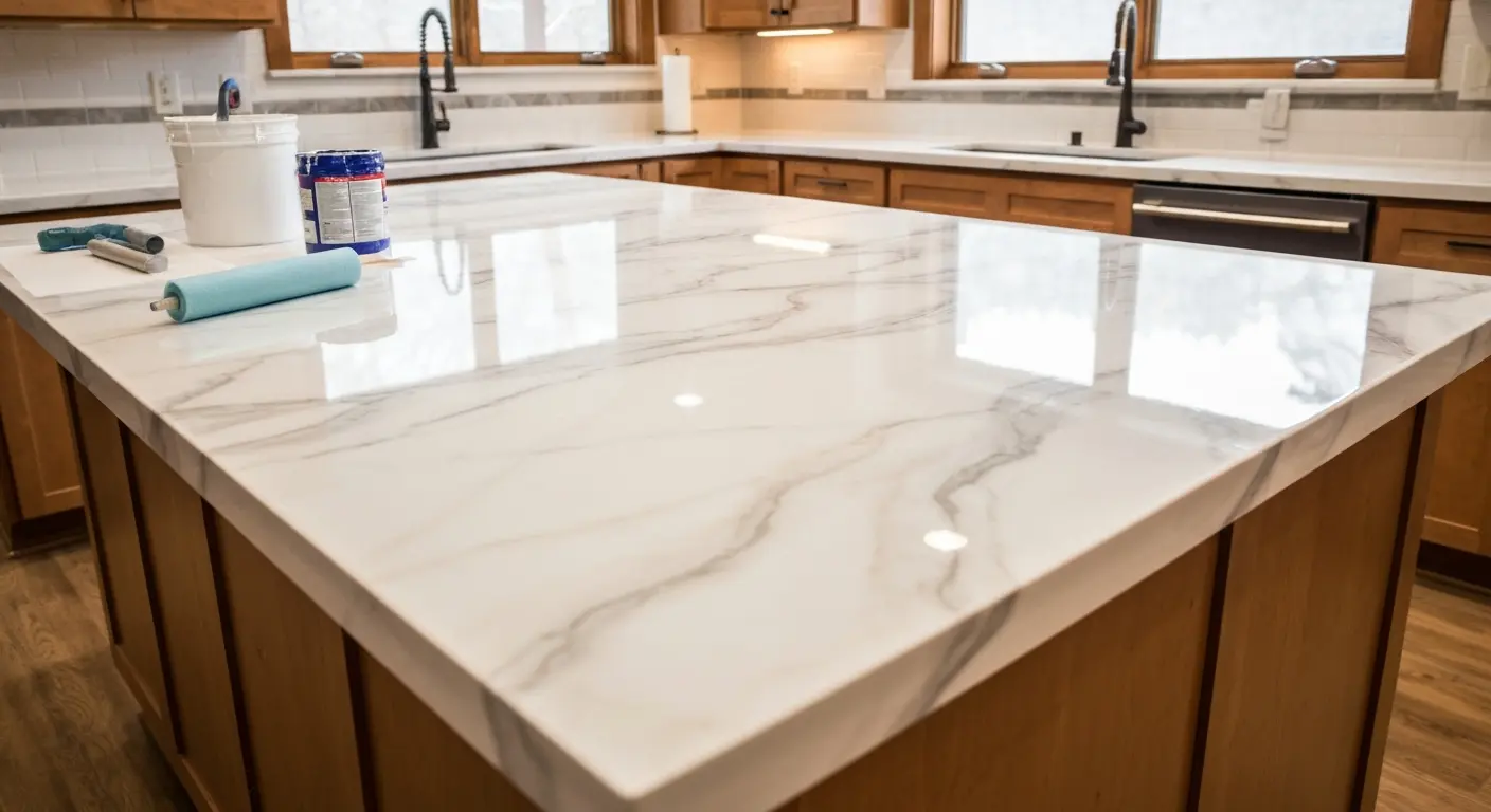 Epoxy countertop installation