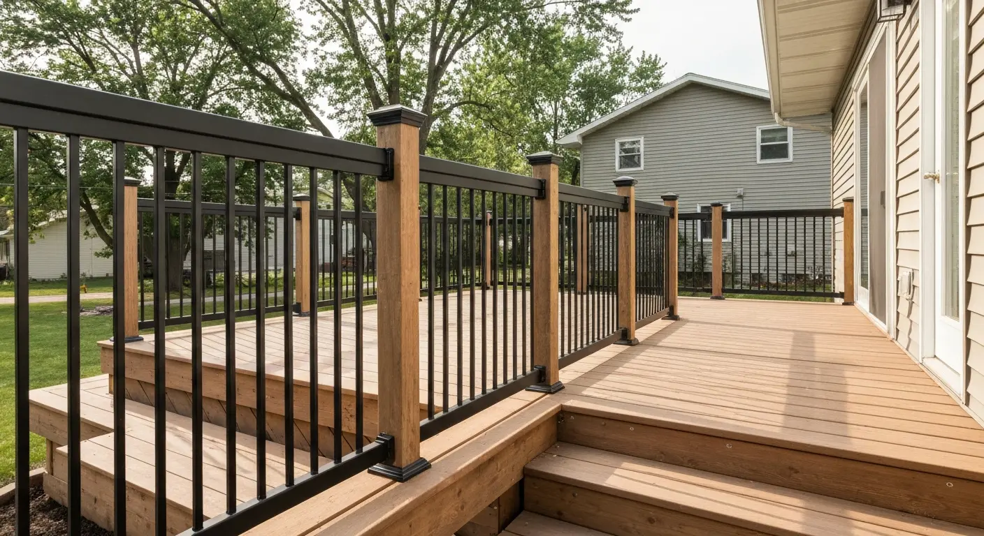 Deck upgrade with new railings