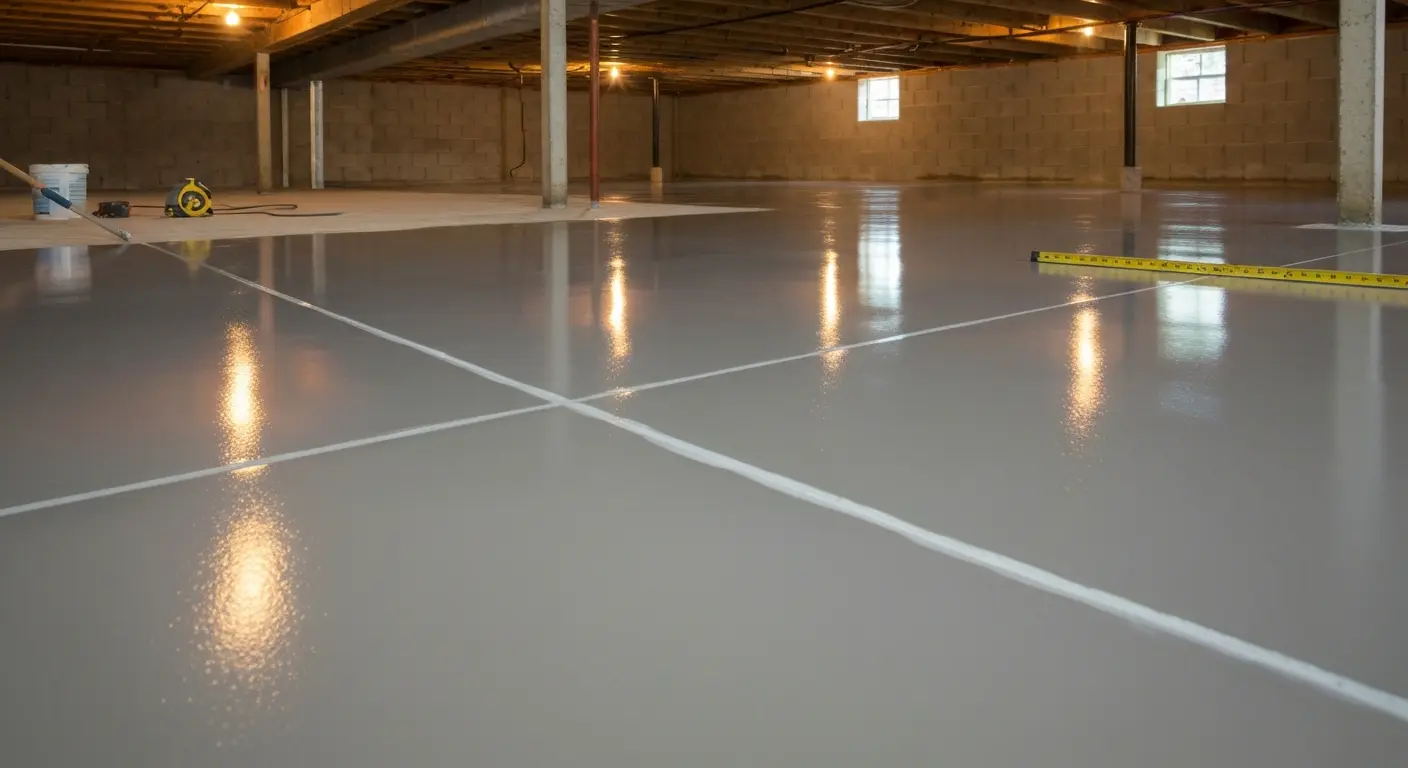 Basement epoxy floor
