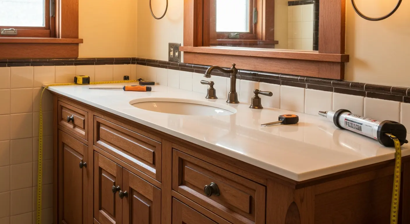 Bathroom vanity installation
