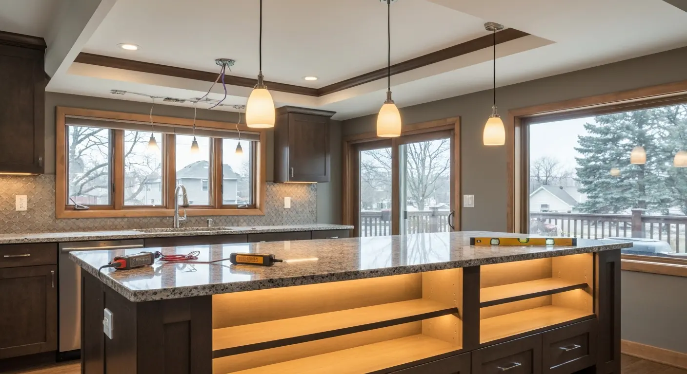 Island lighting installation
