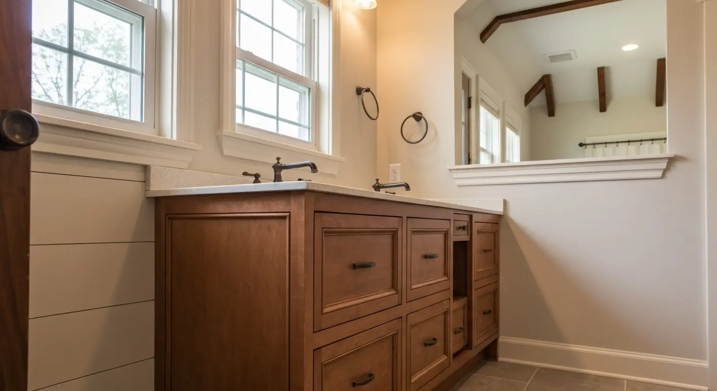 Custom bathroom vanity installation