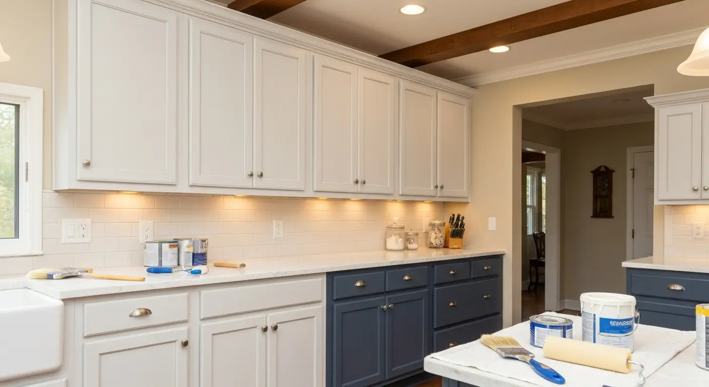 Kitchen cabinet painting project