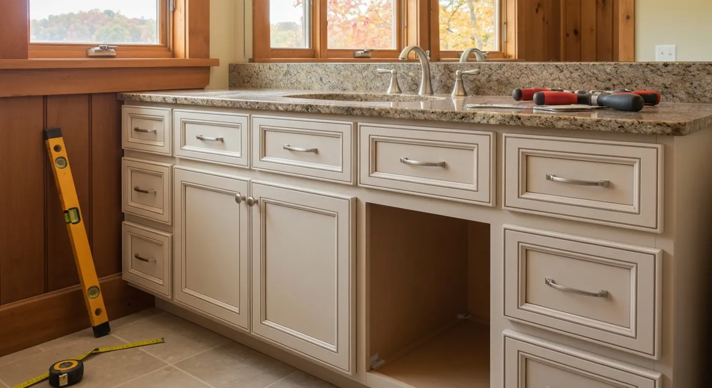 Bathroom cabinet installation