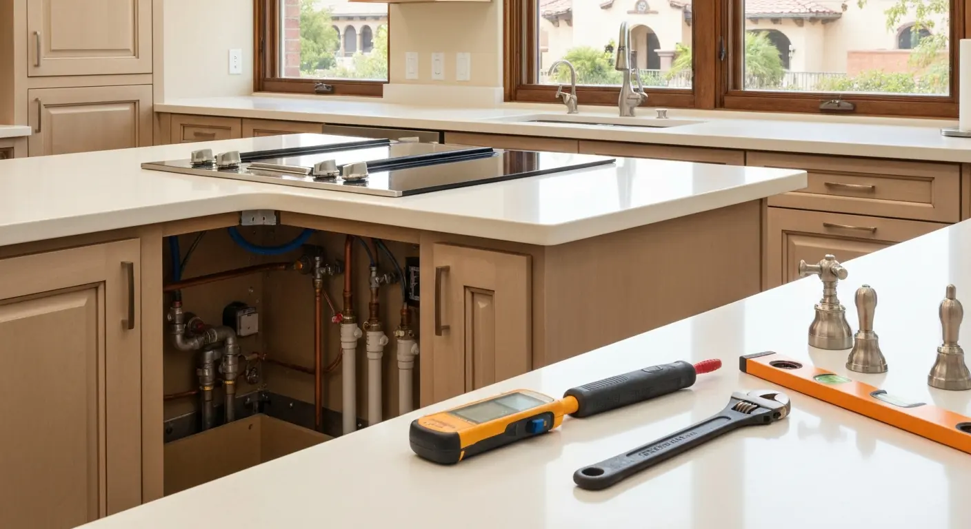 Island electrical and plumbing