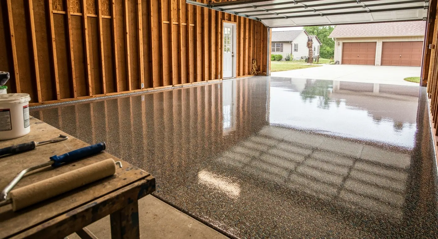 Epoxy garage floor installation