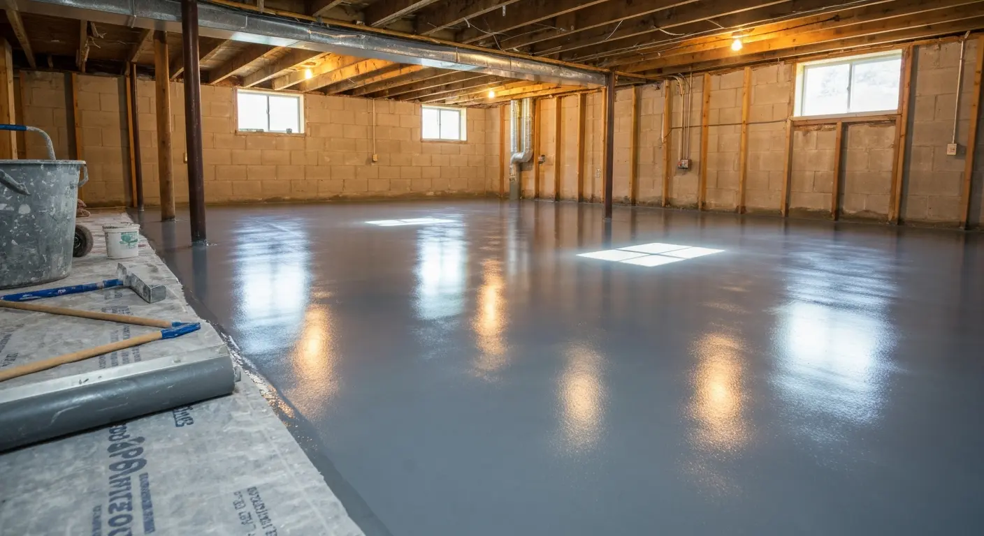 Basement floor epoxy coating