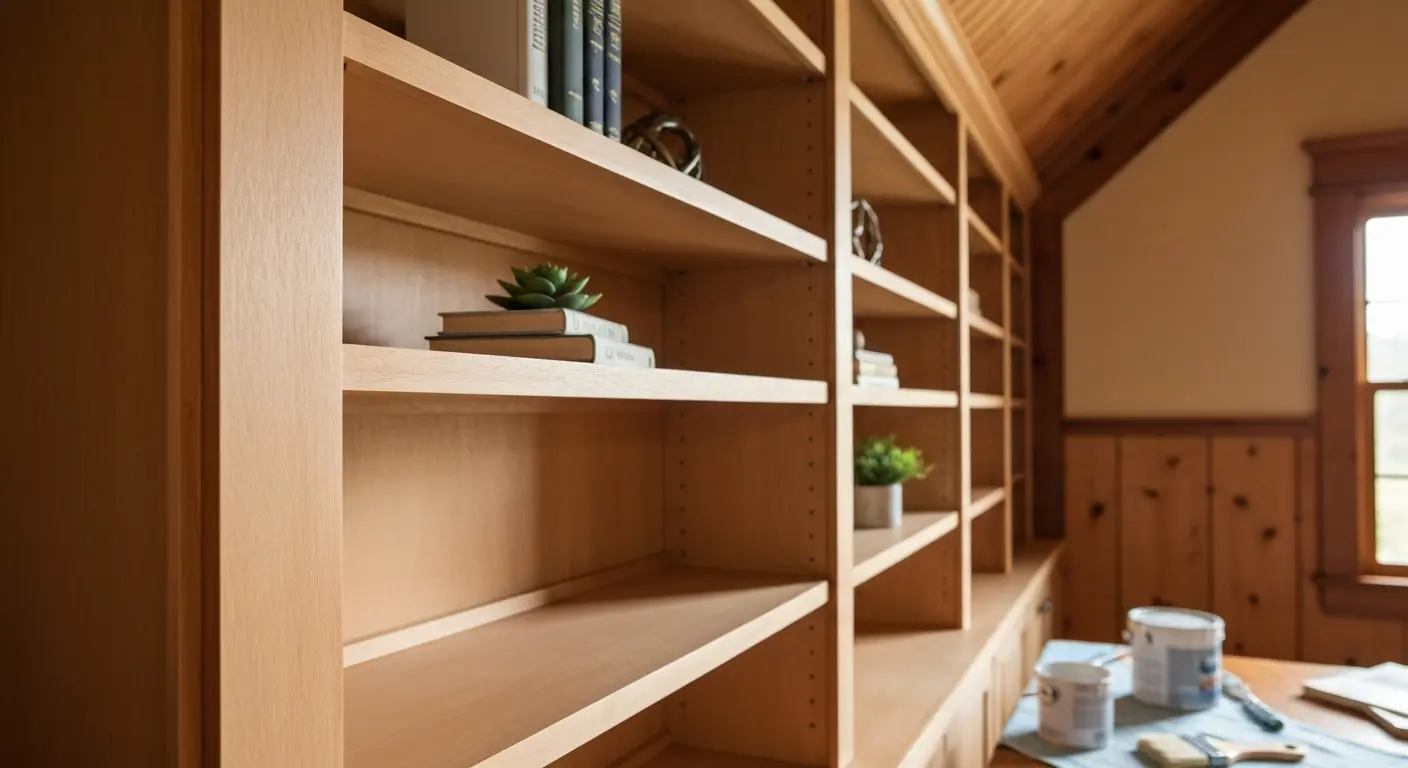 Custom built-in shelving paint project