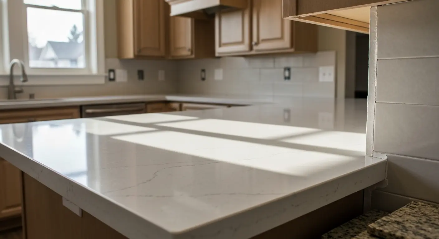 Quartz countertop installation