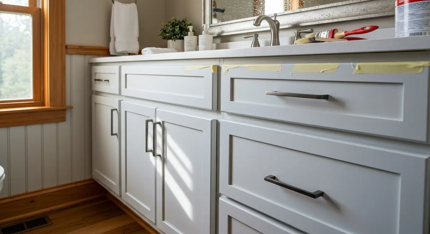 Bathroom vanity cabinet painting