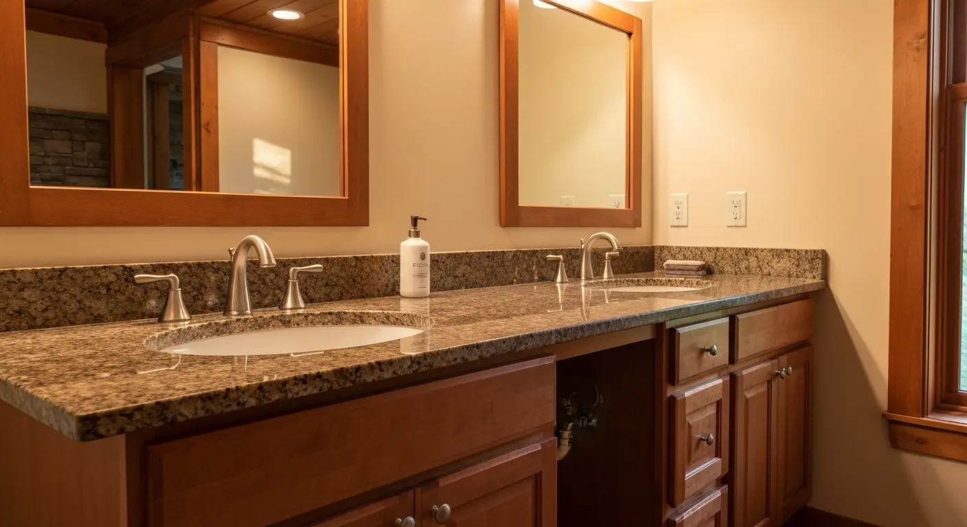 Double-sink bathroom vanity
