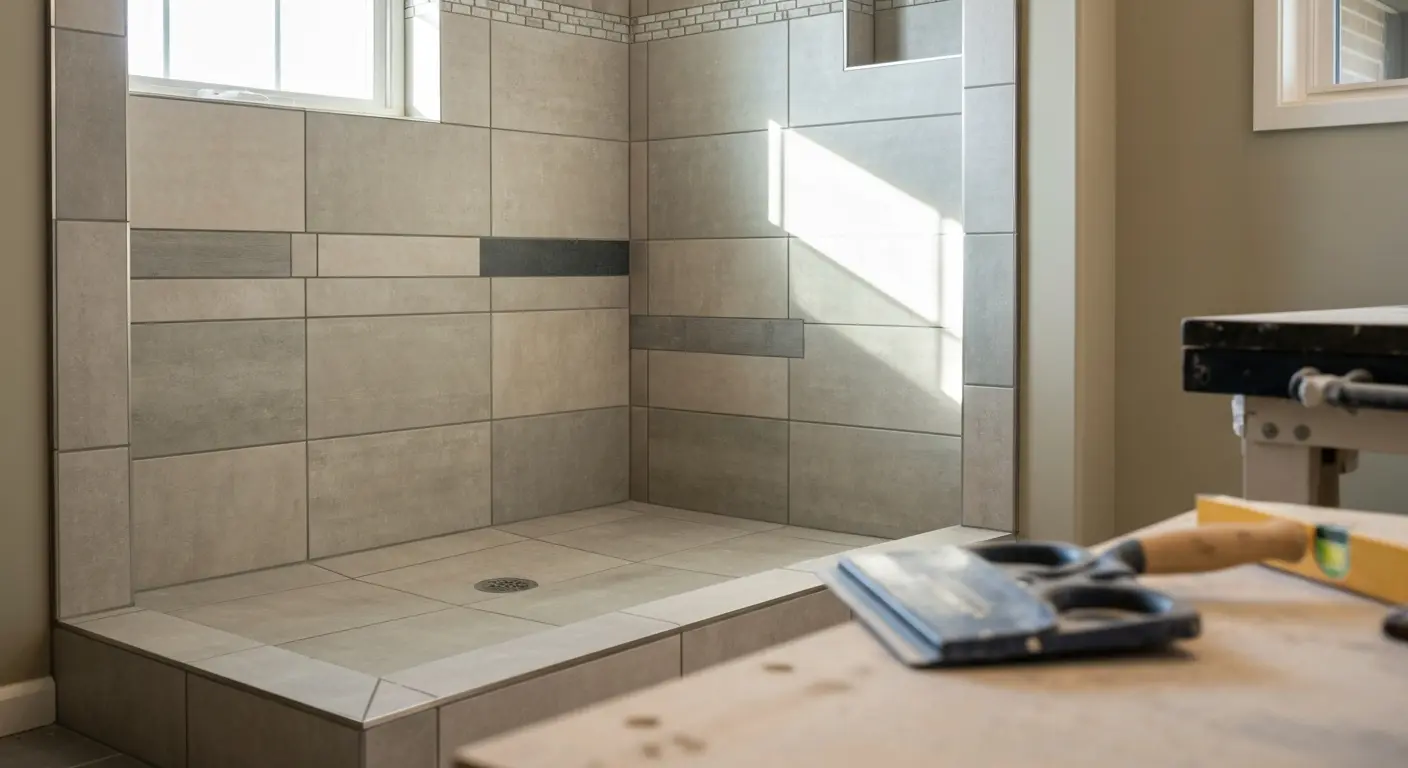 Custom tile shower installation