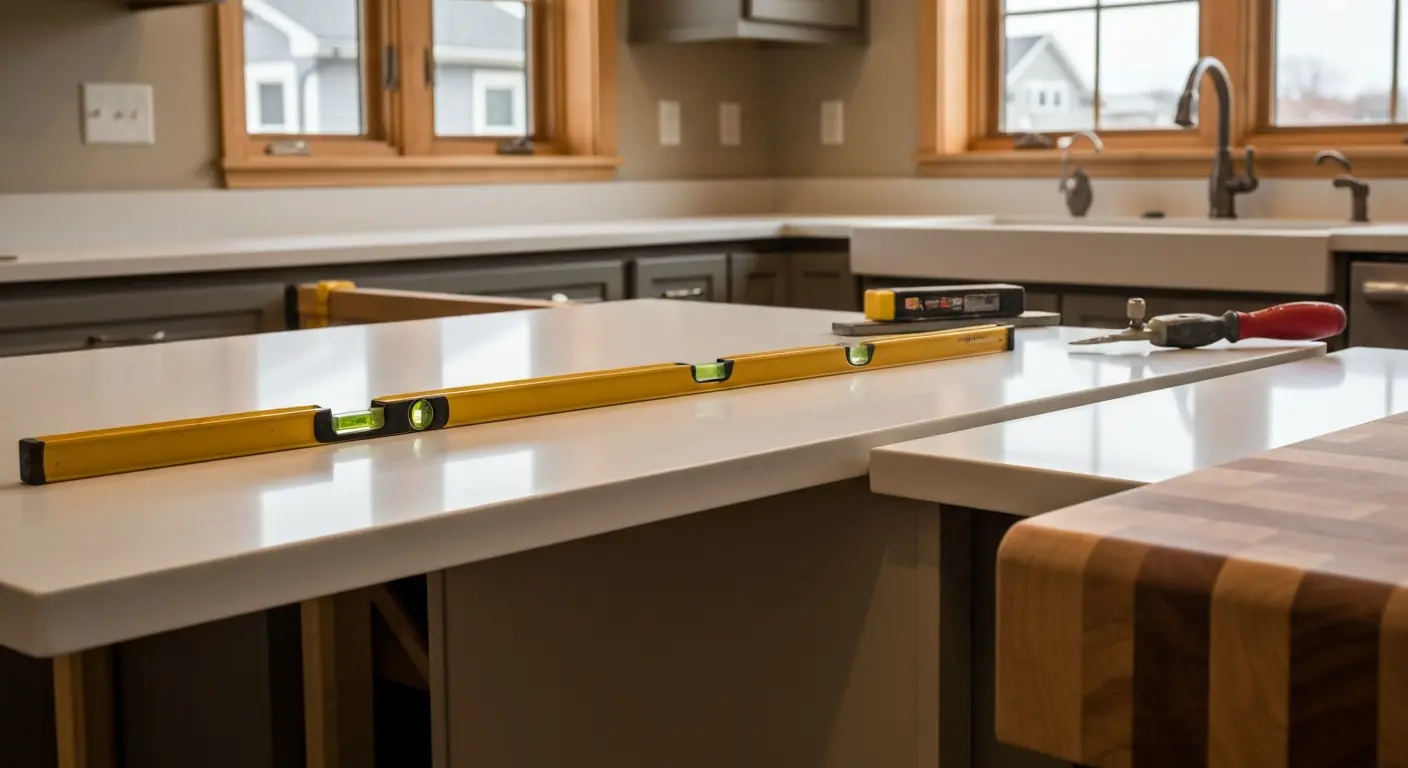 Solid surface and butcher block installation