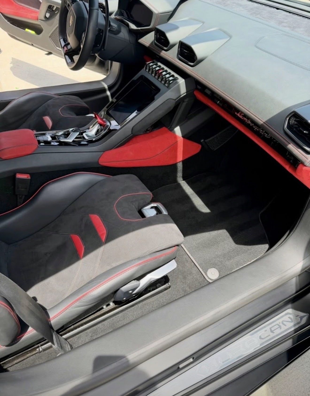 Interior seat shampoo before and after