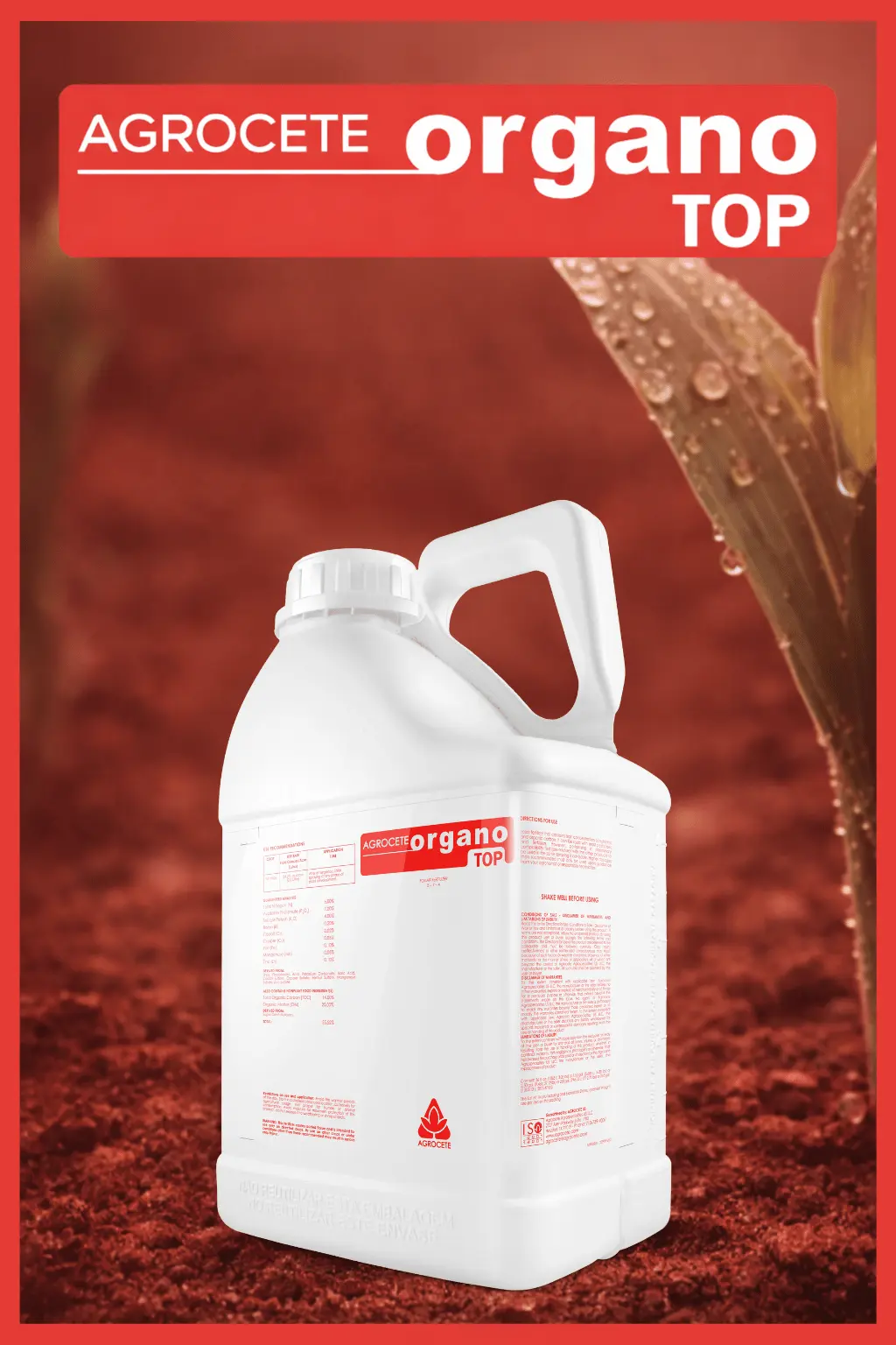 Agrocete Organo TOP carbon-based foliar fertilizer product