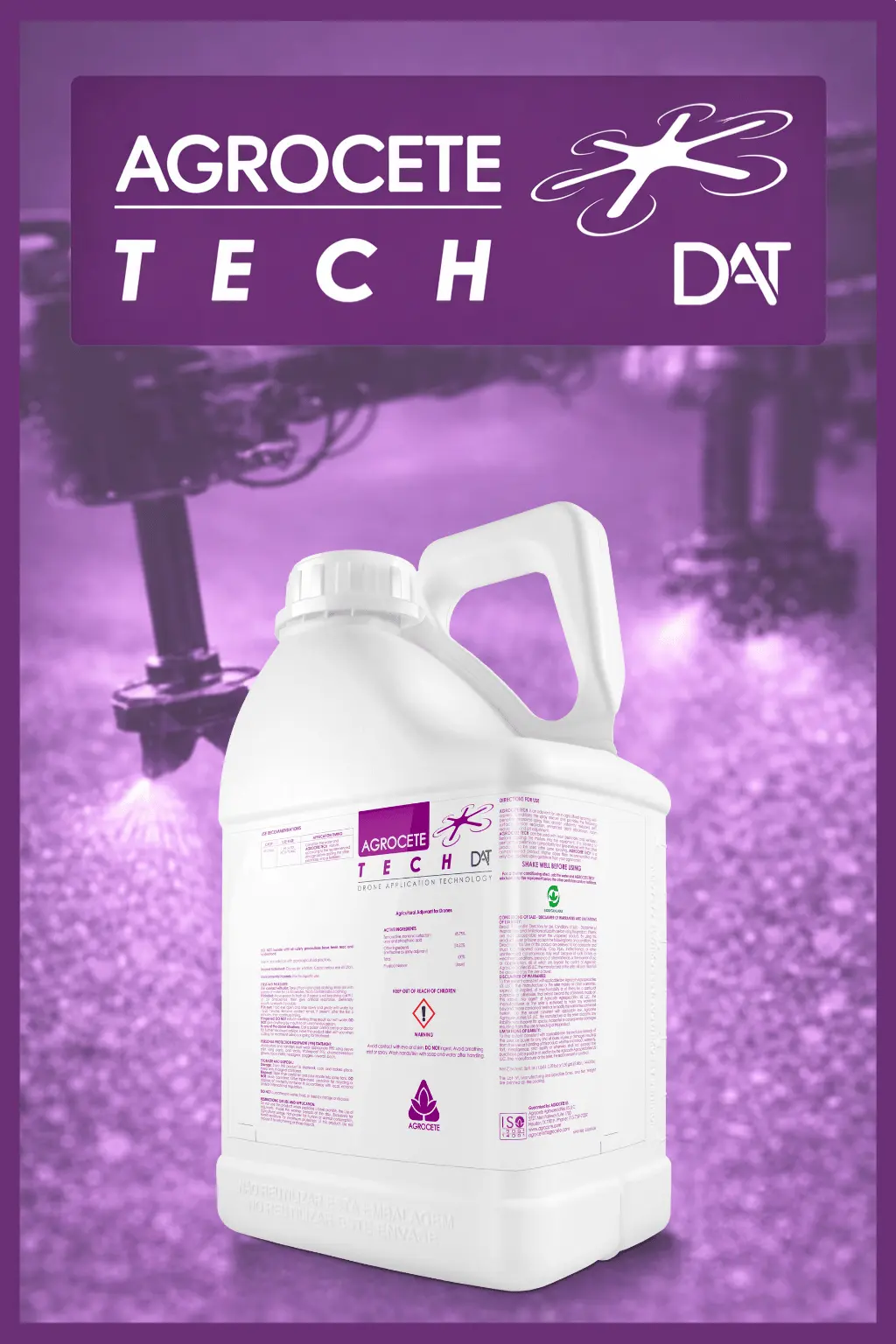 Agrocete TECH DAT drone application adjuvant product