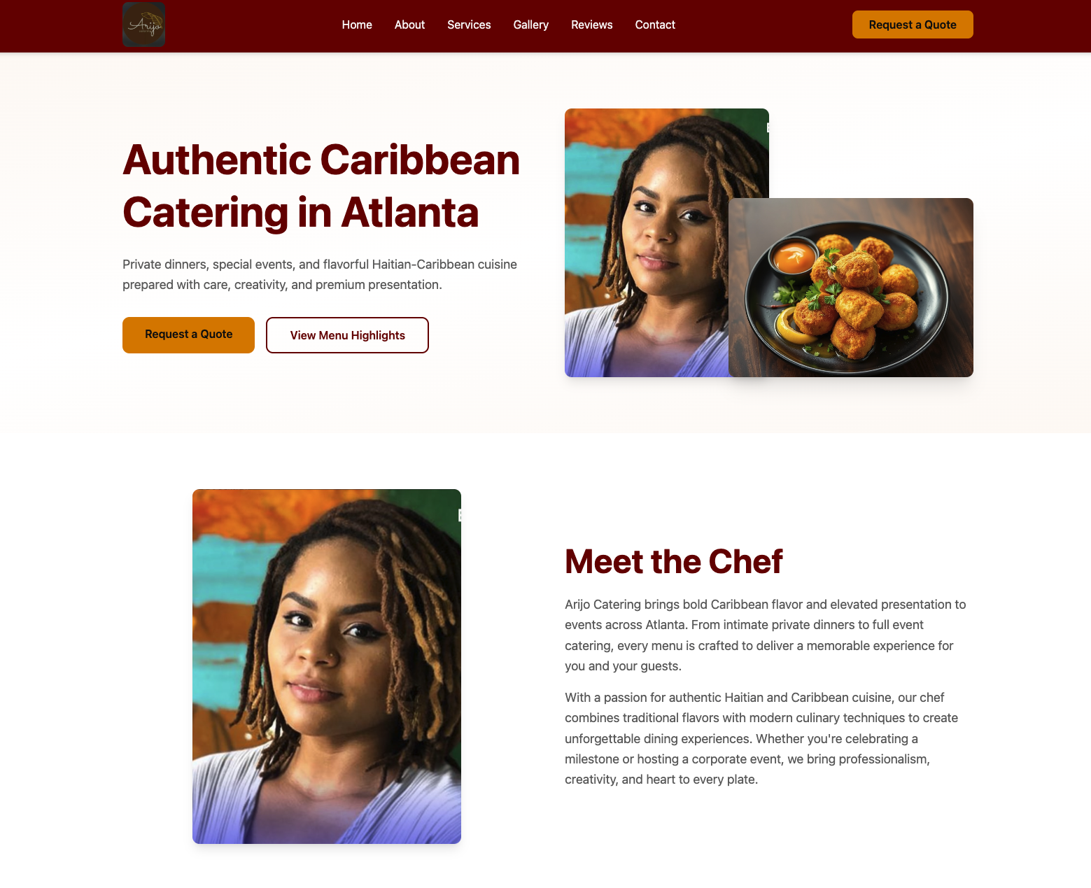 Catering Company website preview