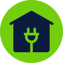 Electrical installation icon representing safe wiring setup for homes and businesses