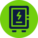 Electrical panel upgrade icon showing modern circuit safety and energy efficiency