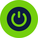 Power button icon symbolizing repair of dead outlets and faulty light switches