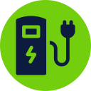 EV charger consultation icon showing evaluation of electrical system and best charger location