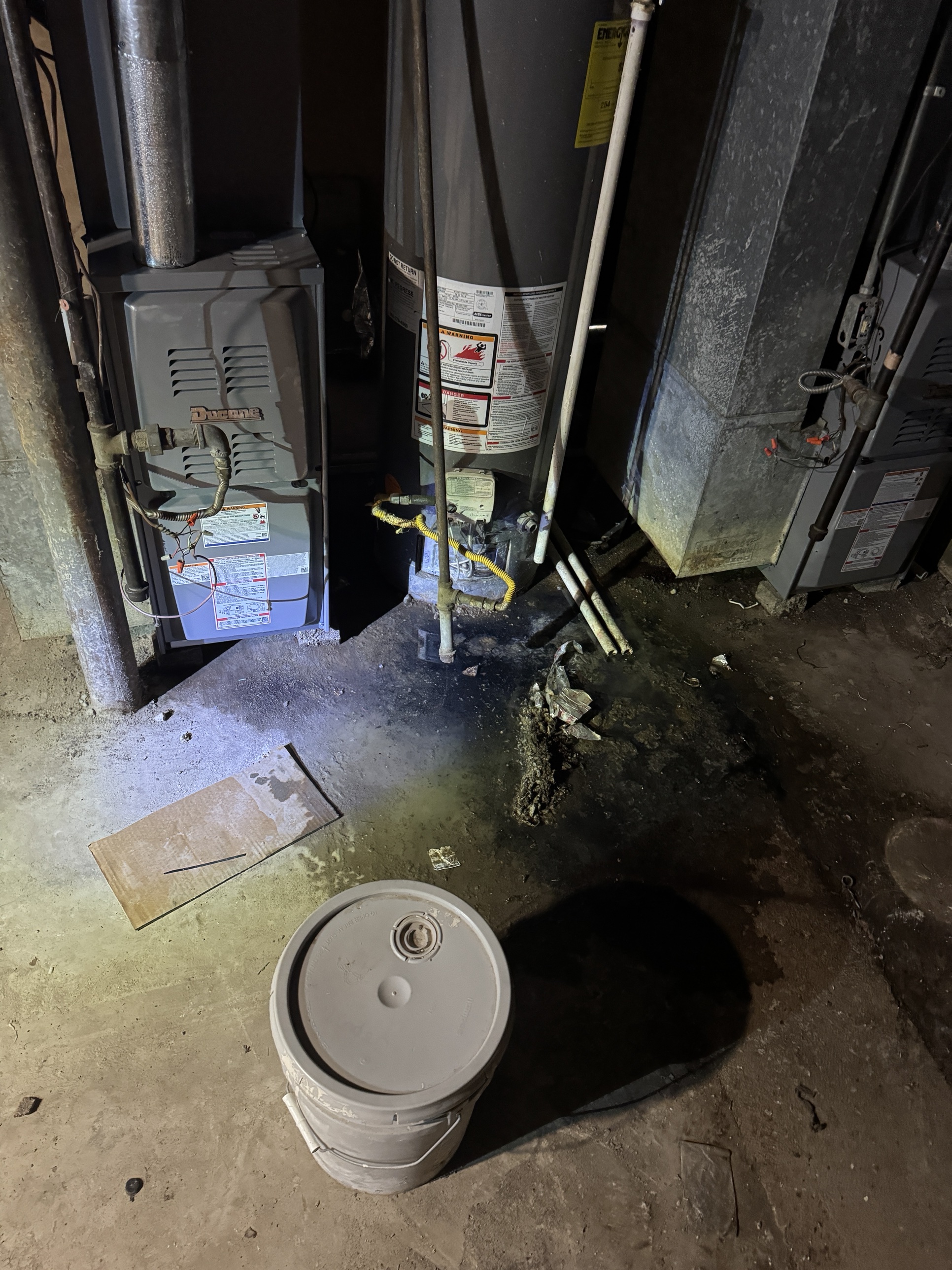 Backup around a water heater and furnace
