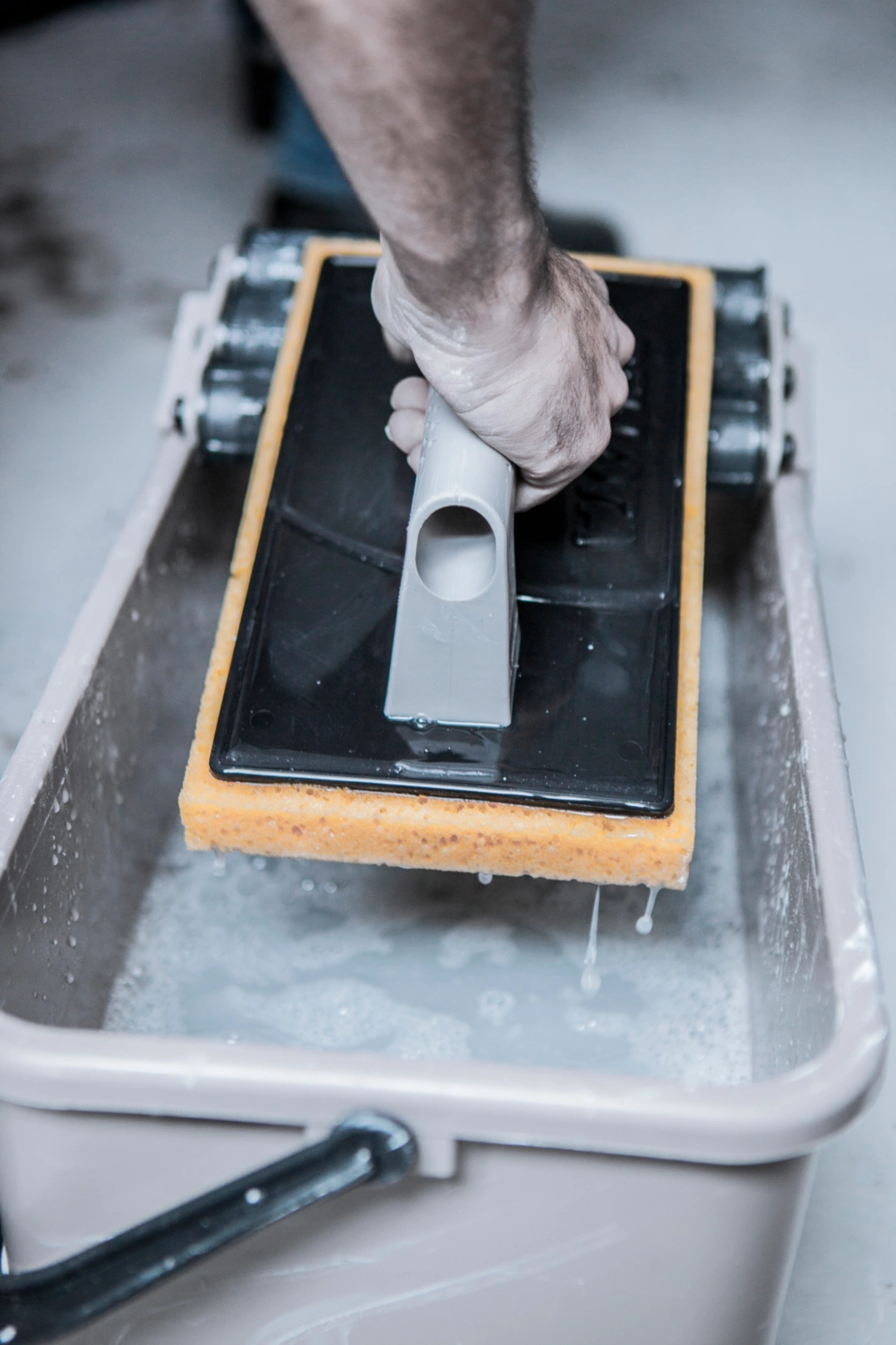 hand washing floors for facility management cleaning in new york and new jersey