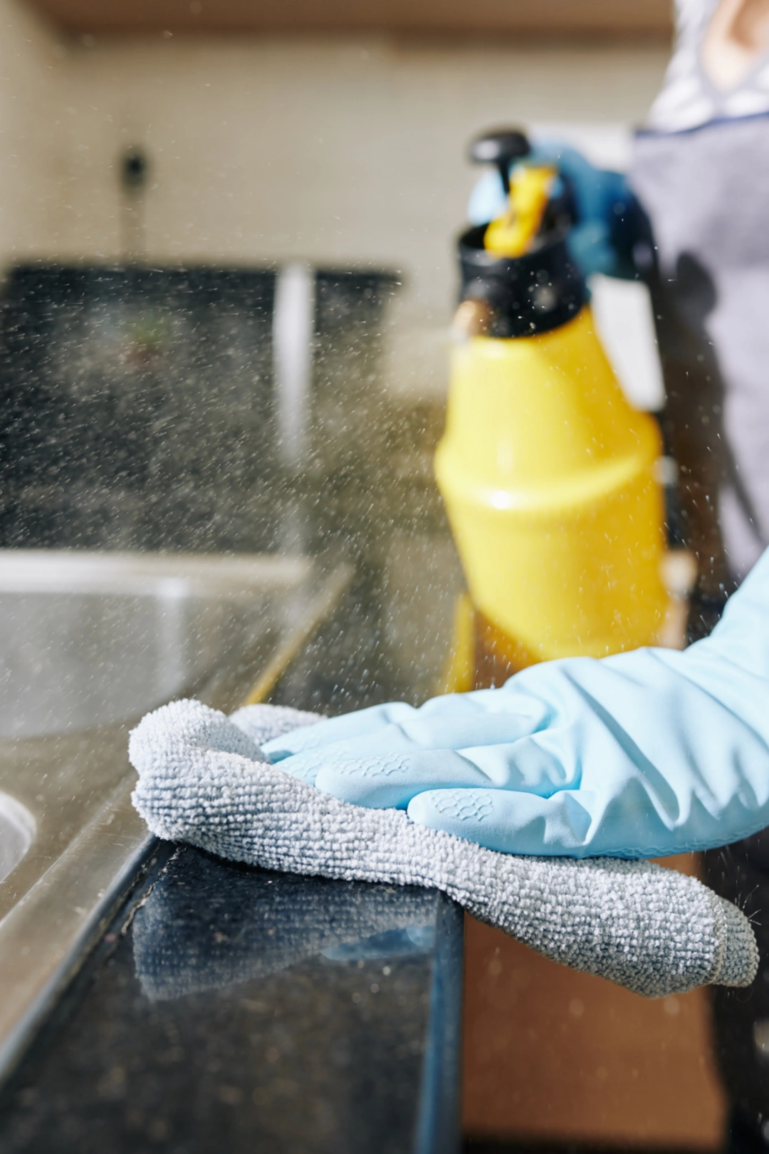 cleaning counter