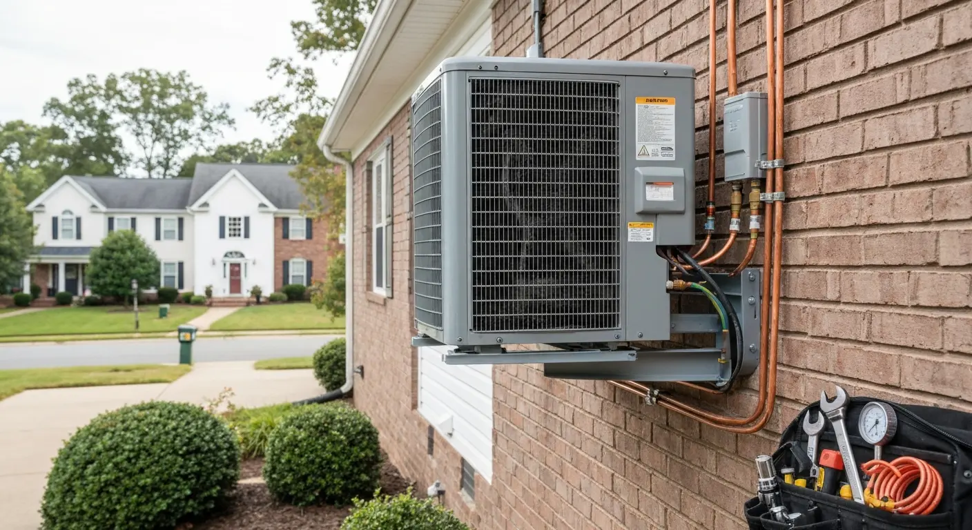 New air conditioning unit installation outdoor