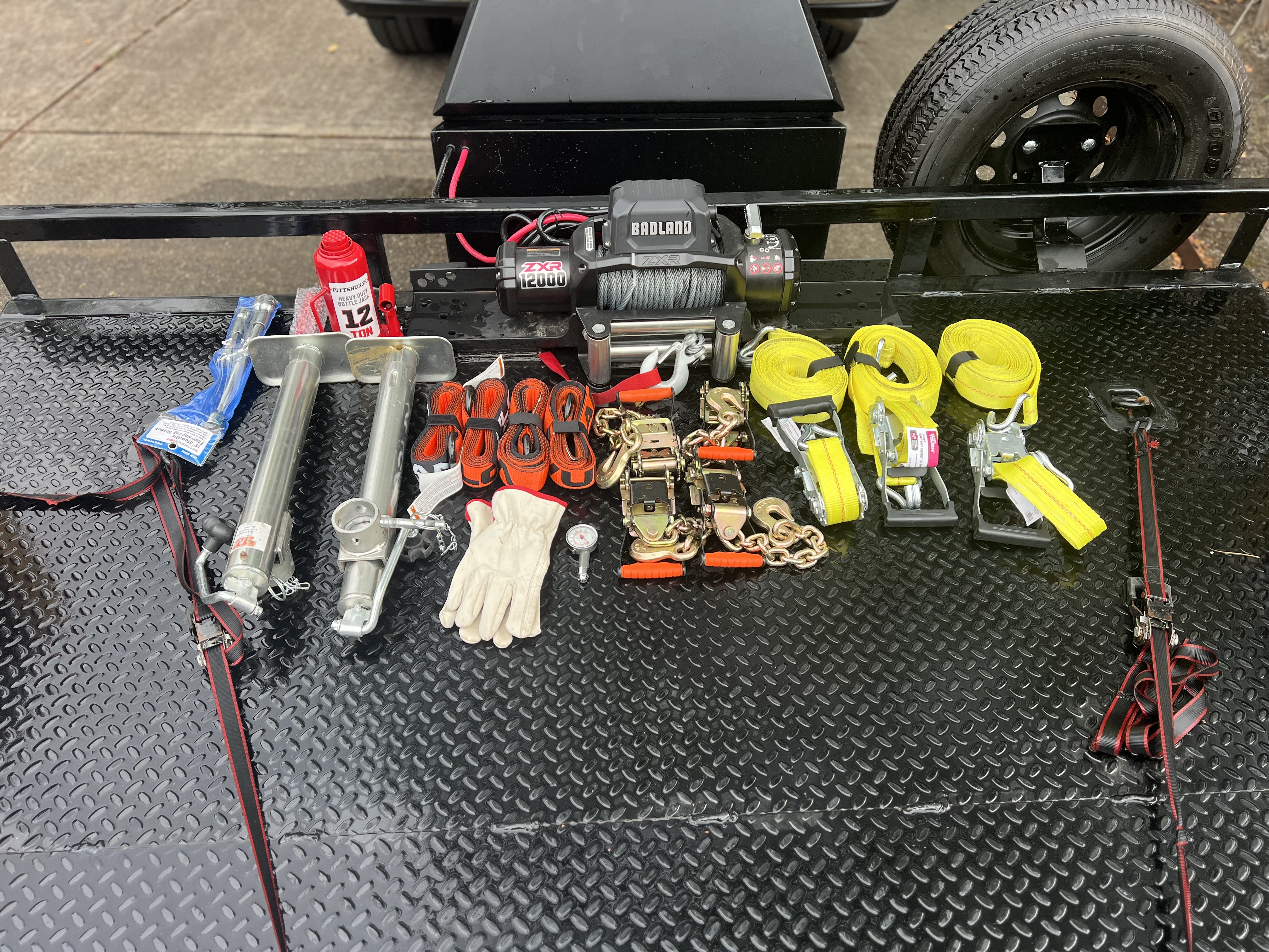 20 foot car and equipment hauler trailer rental with winch in Porter, TX