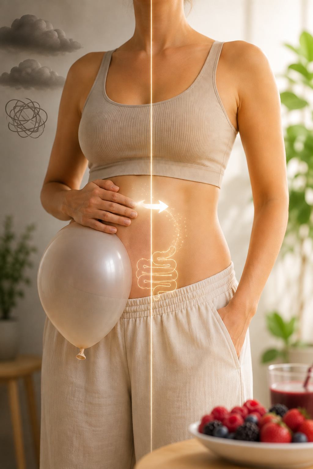 Guía, menús y recetario del reto Resetea Tu Intestino sobre una mesa de cocina