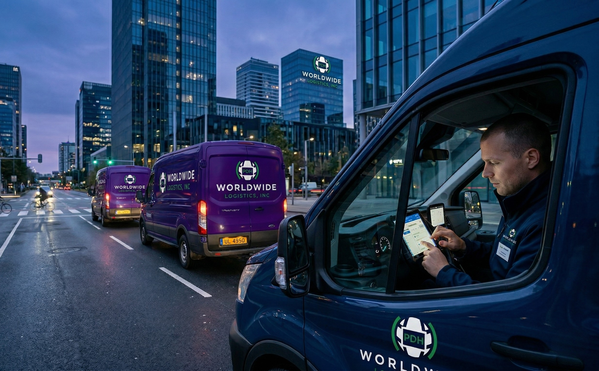 Courier handing a package to a recipient