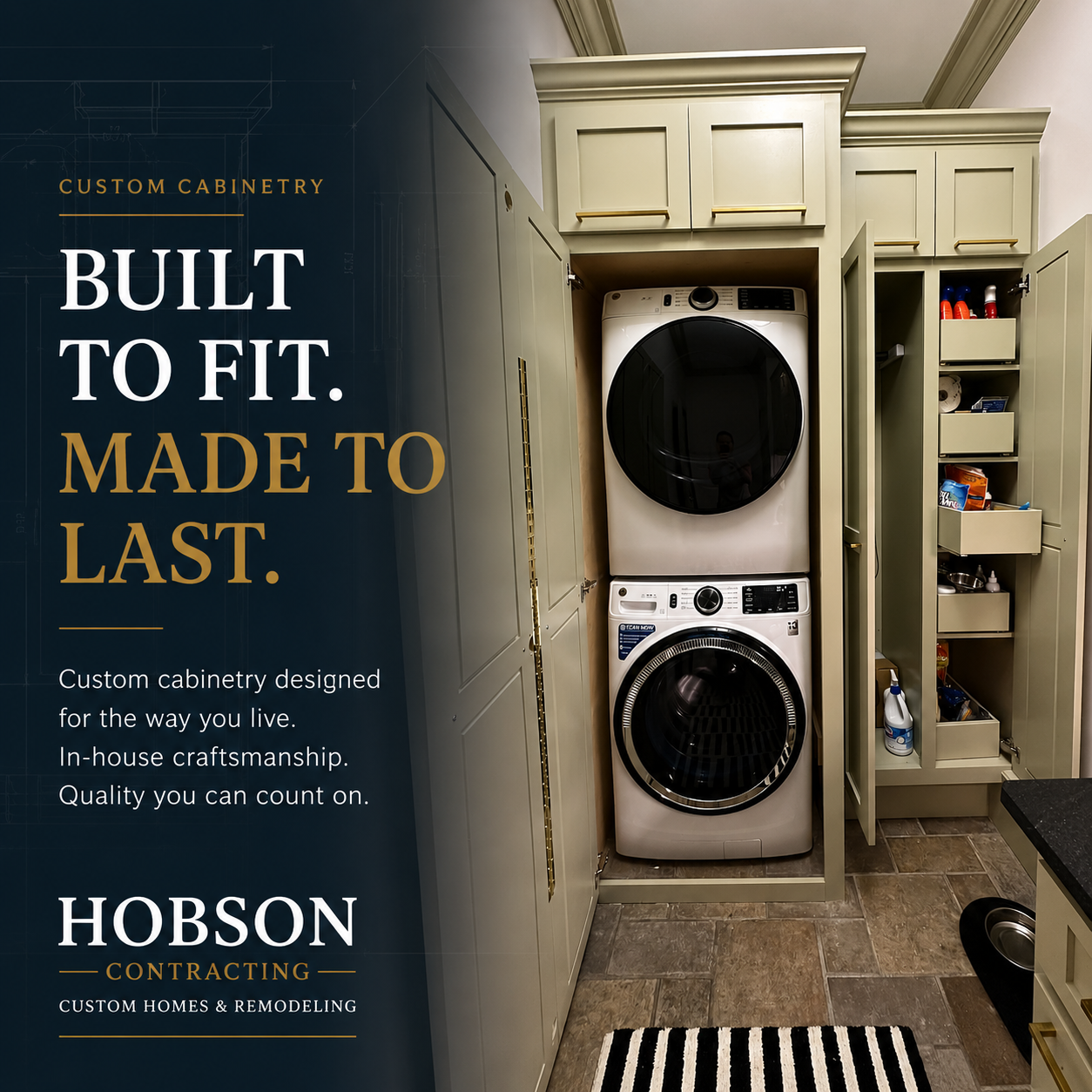 custom cabinet drop for residential property hobson contracting tupelo ms