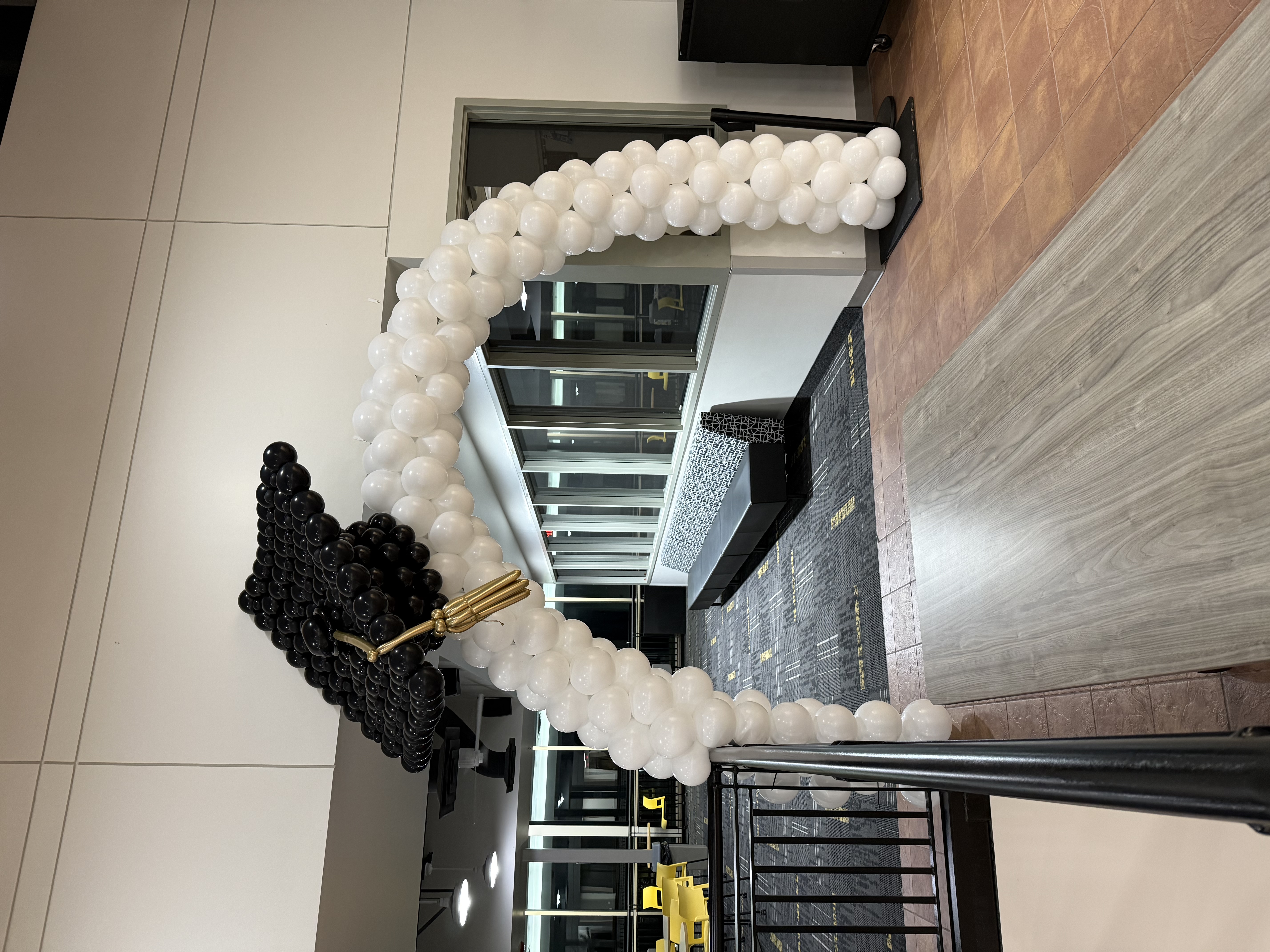 Custom balloon install — graduation arch