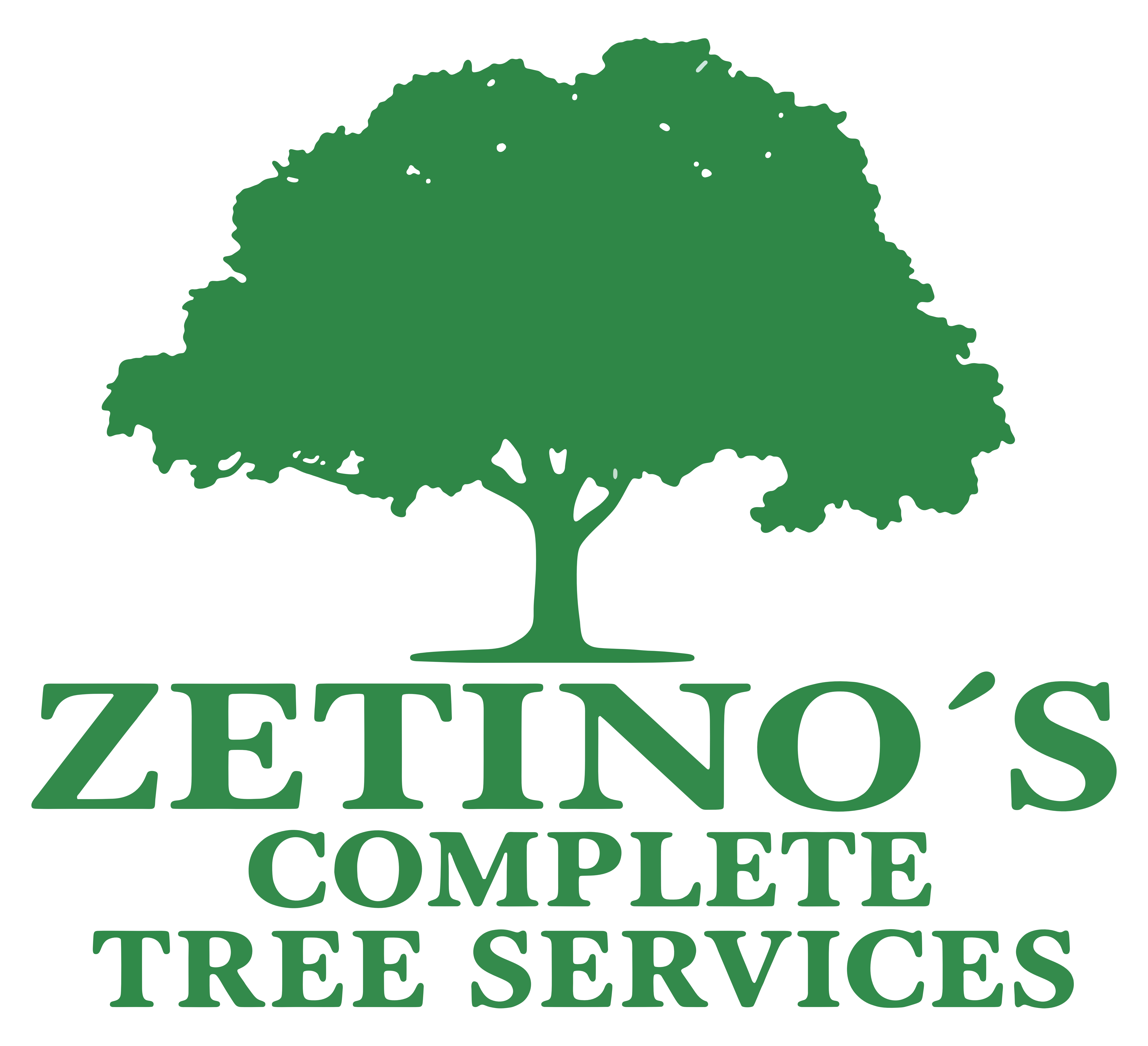 Zetino's Complete Tree Services logo with a stylized tree inside a circle