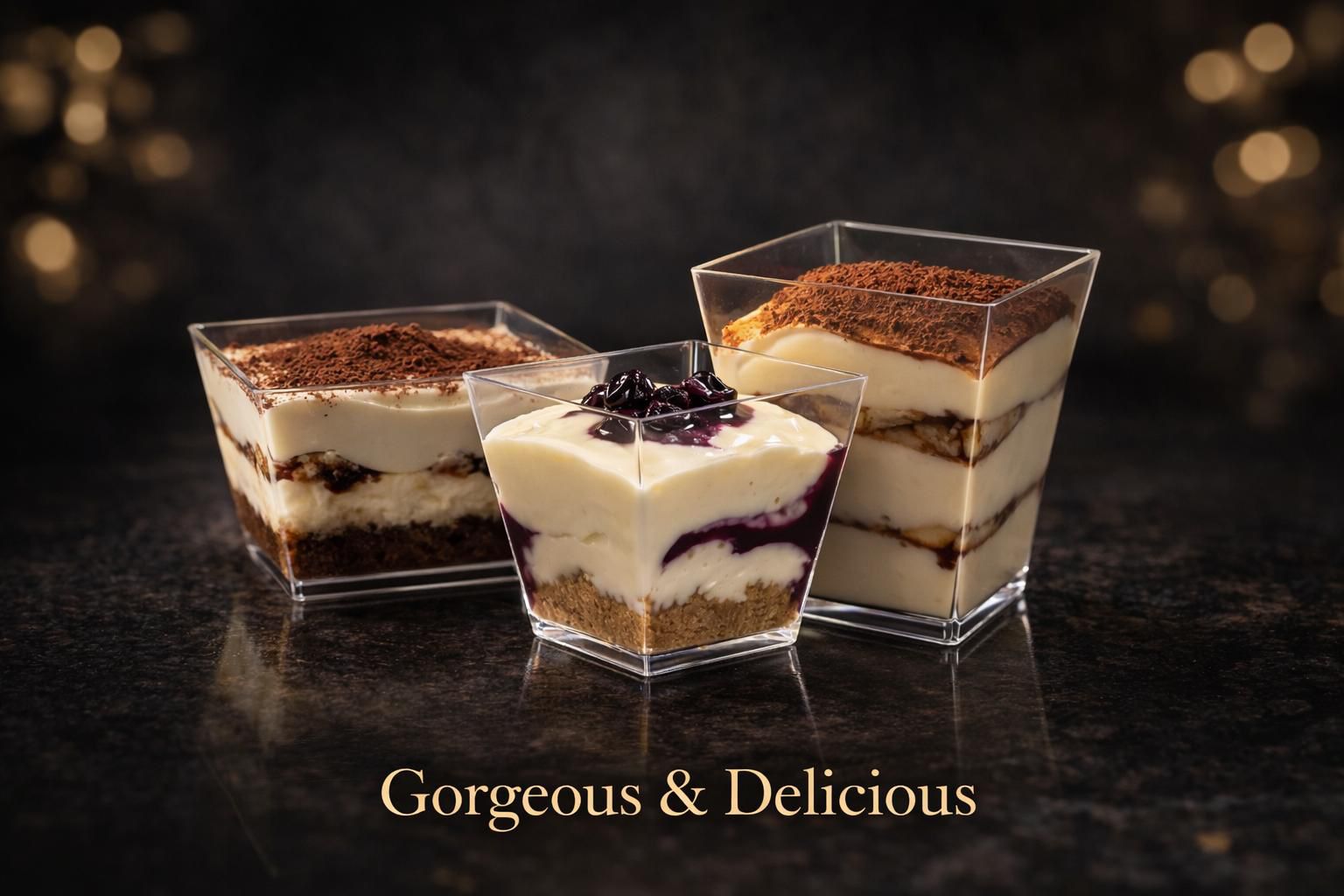 Signature dessert cup with elegant layered textures