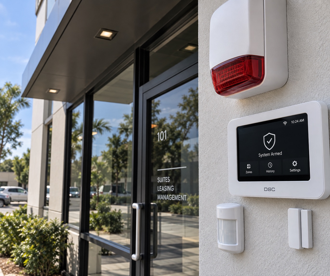 Burglar alarm system with a siren and control panel by V Power Solutions