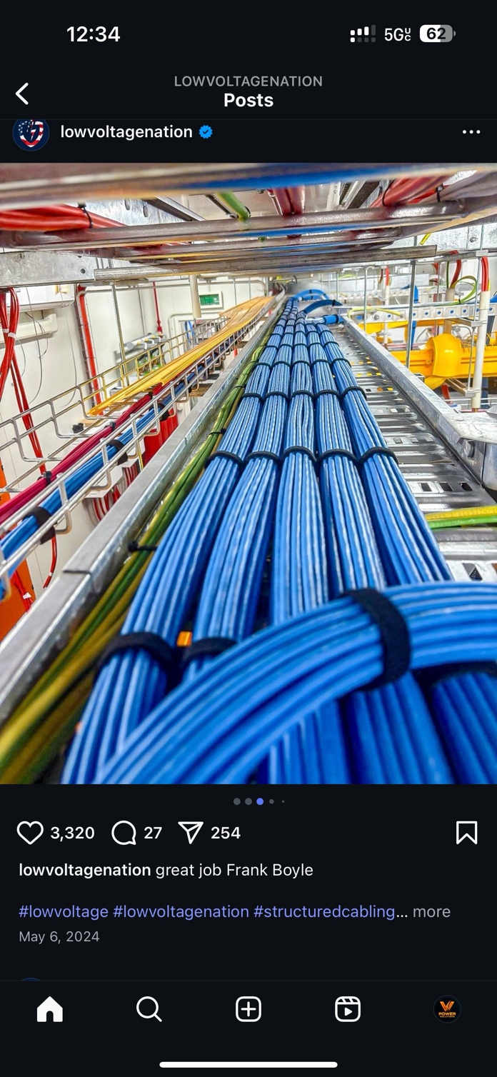 Network equipment rack with organized, bundled structured cabling terminations