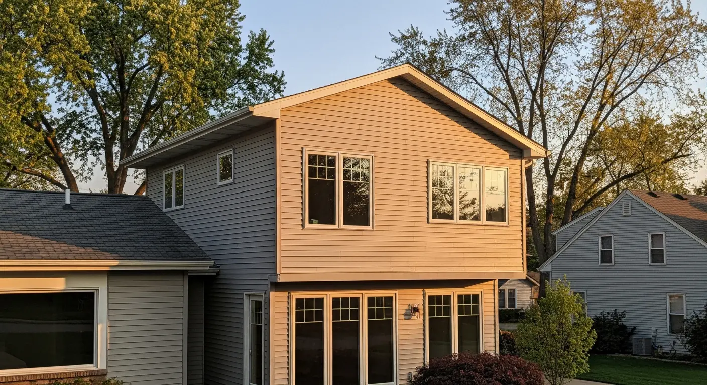 Room addition with new windows and integrated design