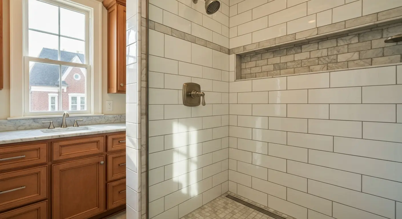 Bathroom remodel with tile shower