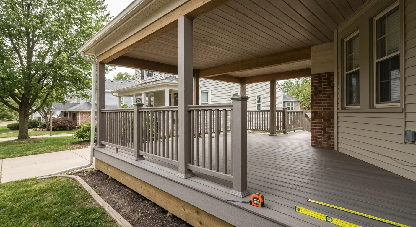 Covered porch addition