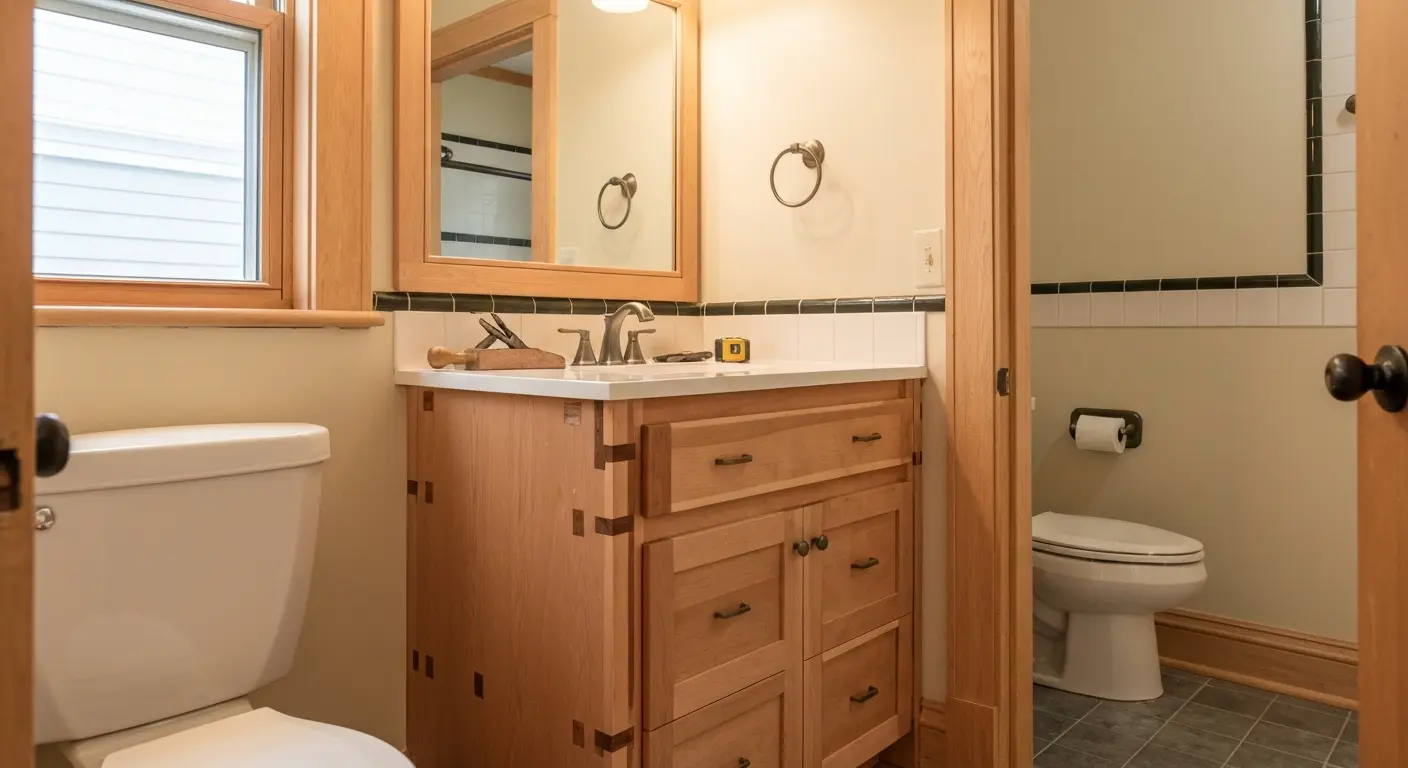 Custom bathroom vanity cabinet