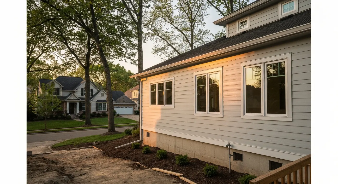 Home addition blending with established neighborhood
