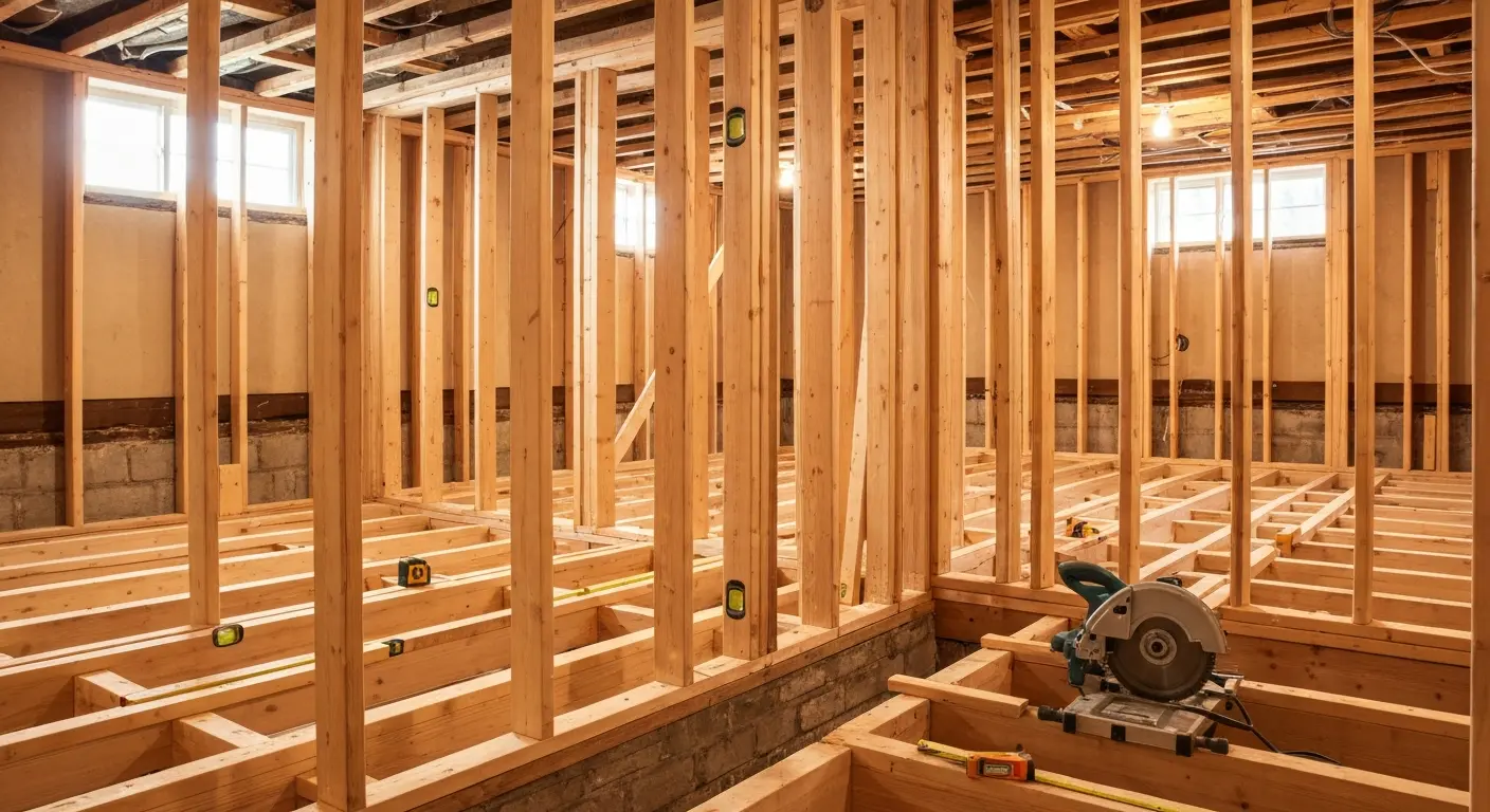 Basement framing in Minneapolis
