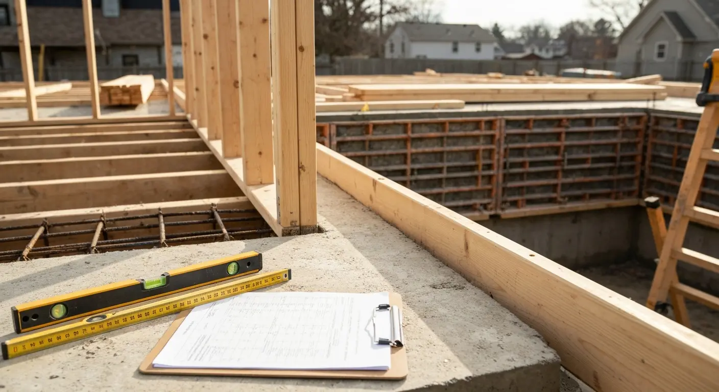 Foundation and framing work